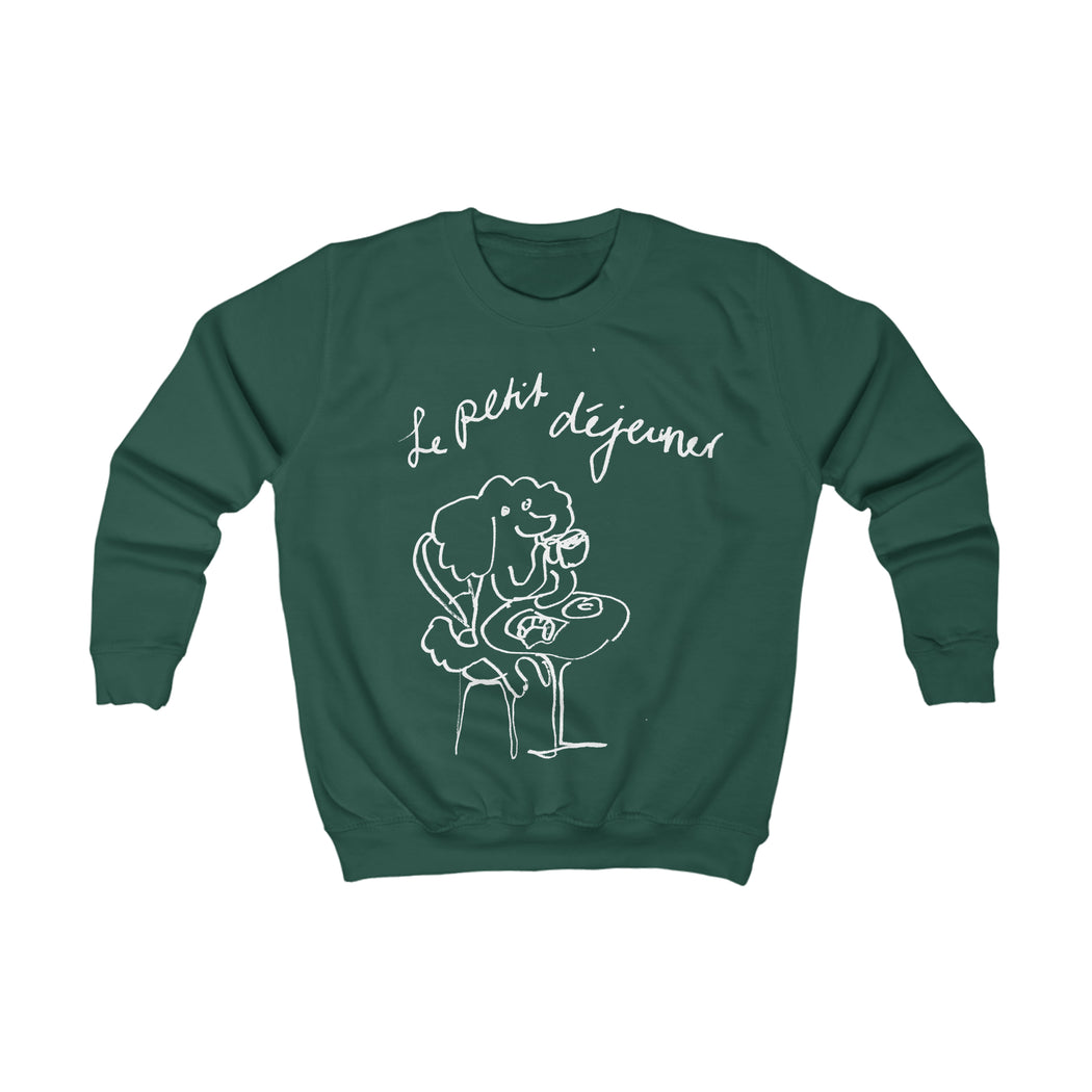 Le Petit Déjeuner Kids Sweatshirt- green & navy