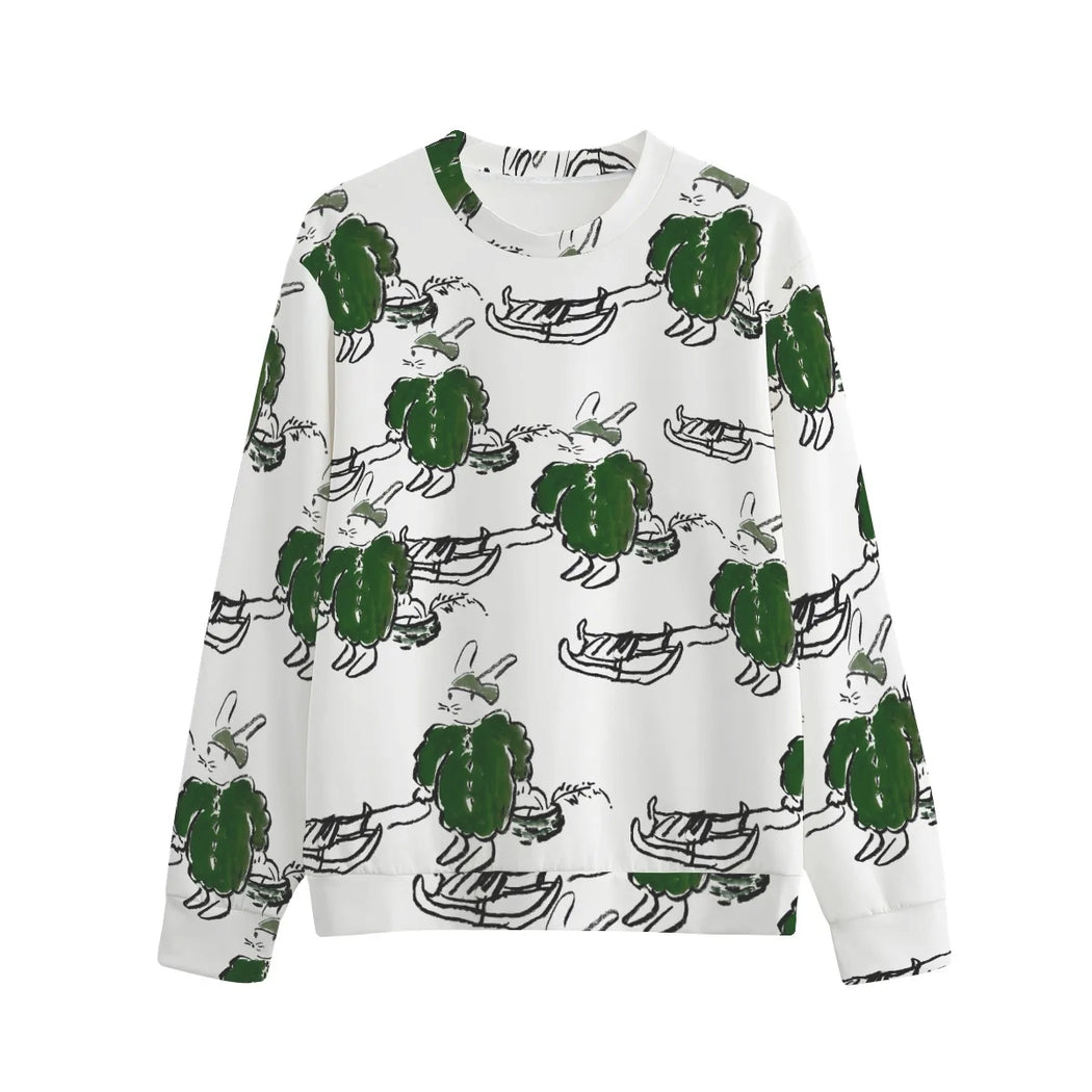 Petit Lapin Et Sa Luge grown up sweatshirt green