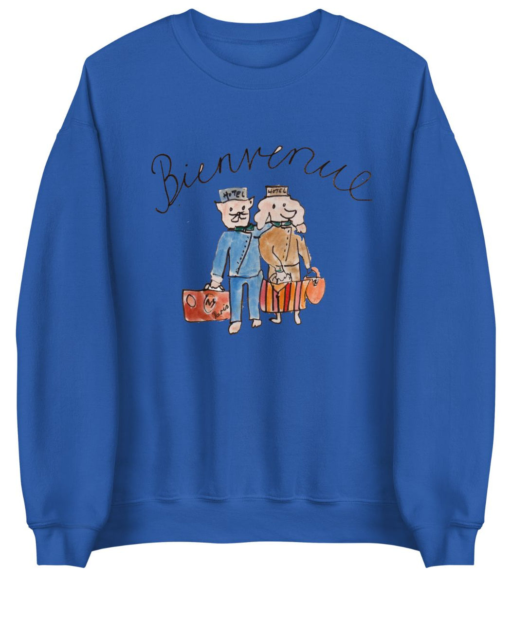 Bienvenue grown up Sweatshirt- royal/ light blue / grey