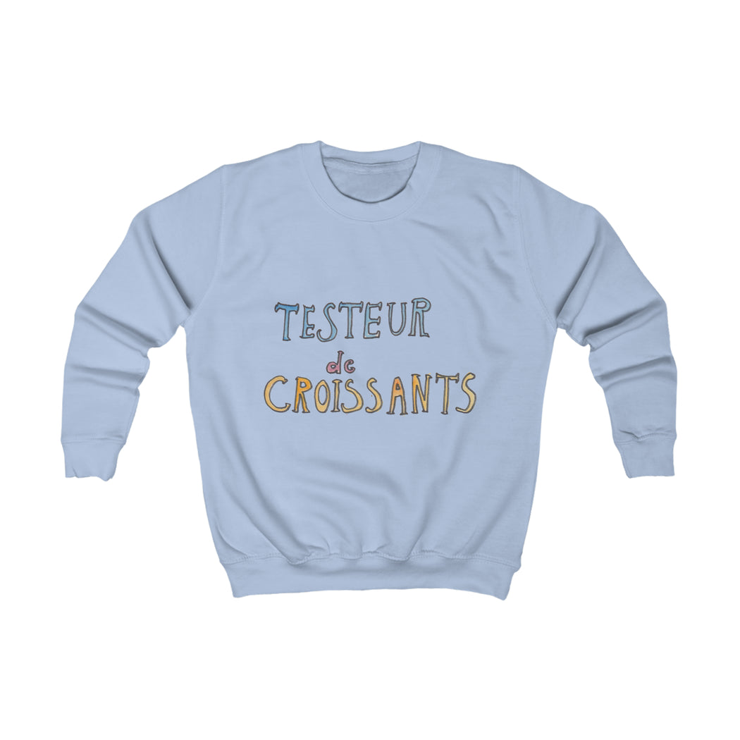 Testeur De Croissant Kids Sweatshirt- navy/ light blue