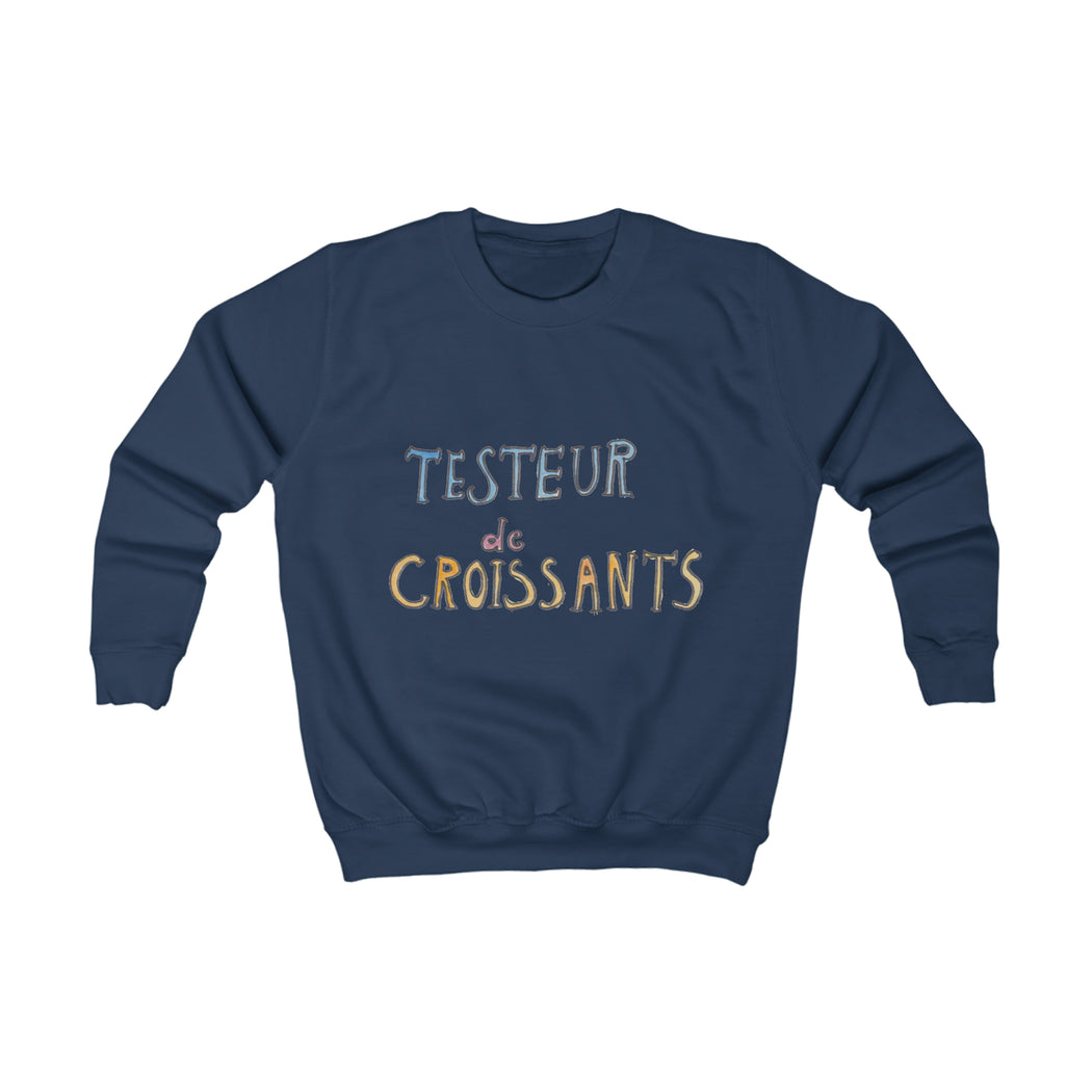 Testeur De Croissant Kids Sweatshirt- navy/ light blue