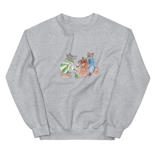 Sharing a cake in the woods- grown up sweatshirt