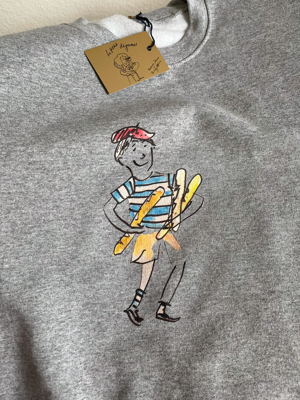 Baguette Garçon grown up Sweatshirt- grey / white