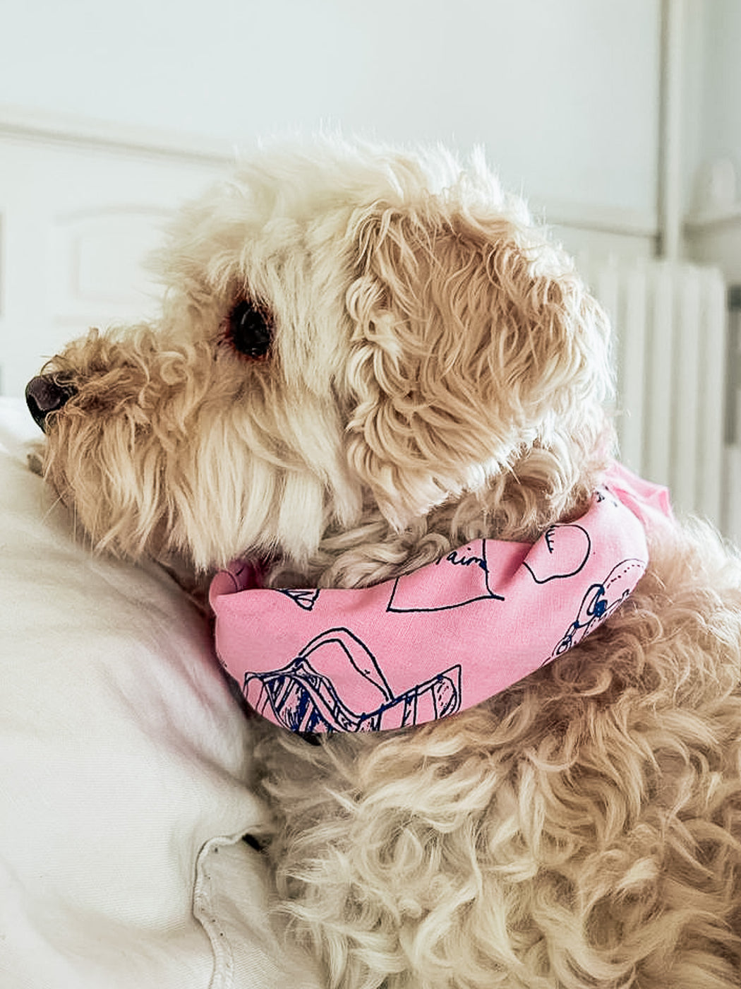 Bonjour Paris cotton bandana pink