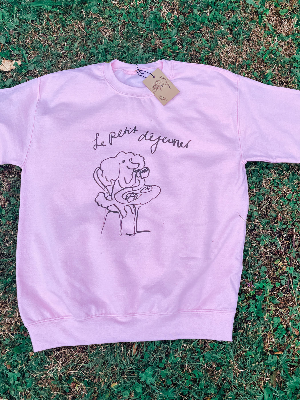 Le Petit Déjeuner grown up sweatshirt- pink & white