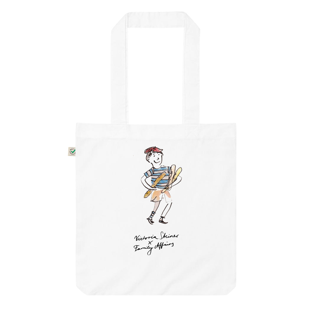 Baguette Garçon tote bag organic cotton