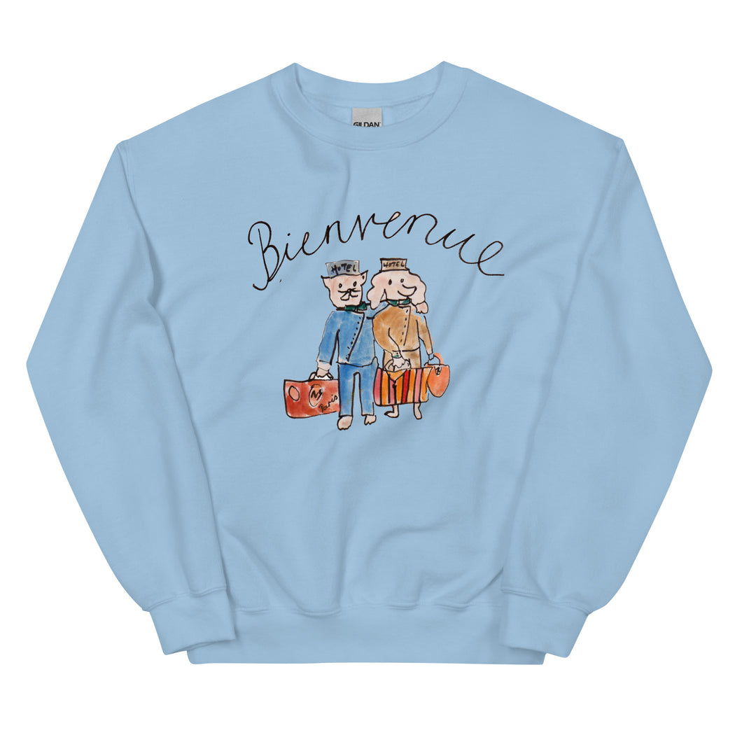 Bienvenue grown up Sweatshirt- royal/ light blue / grey