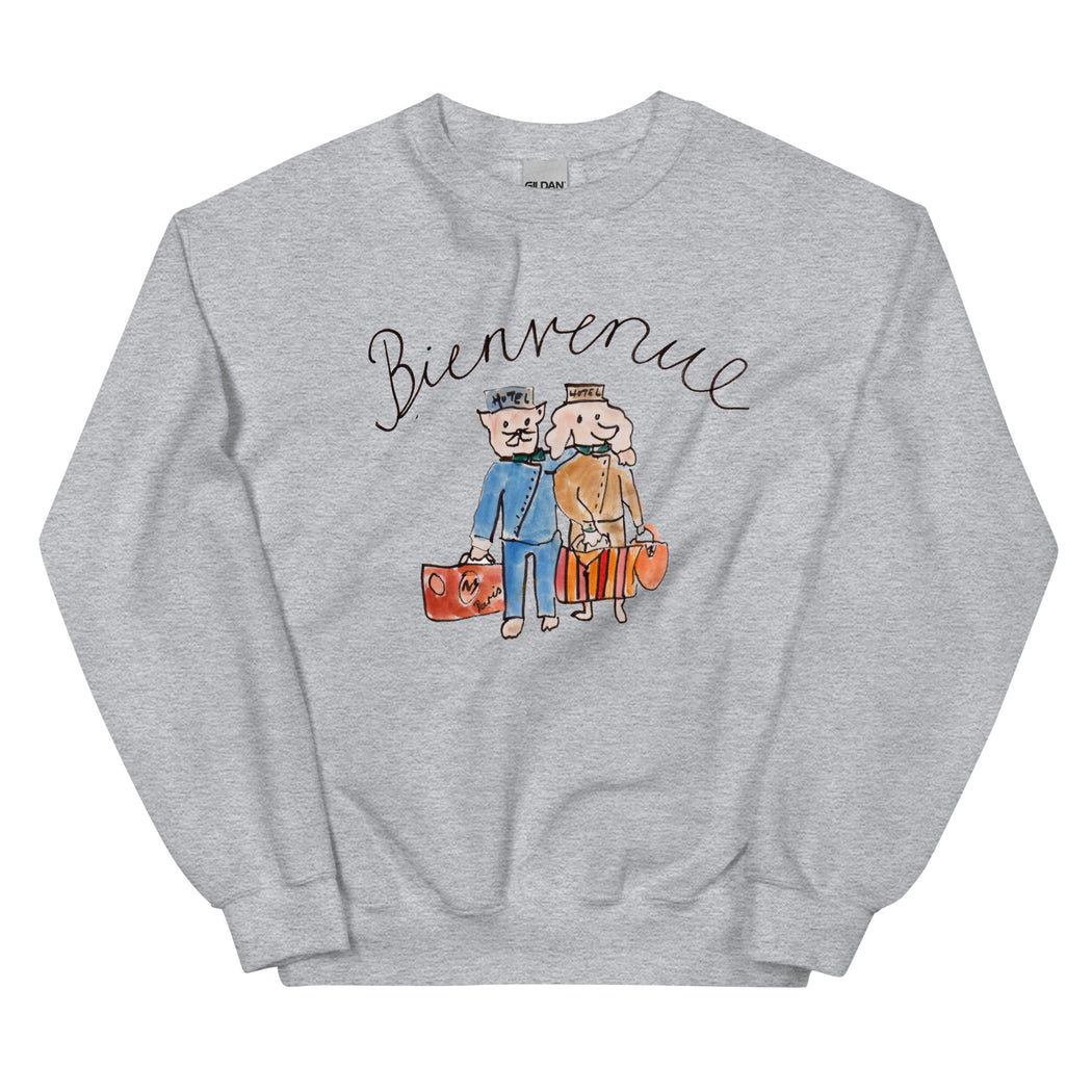 Bienvenue grown up Sweatshirt- royal/ light blue / grey