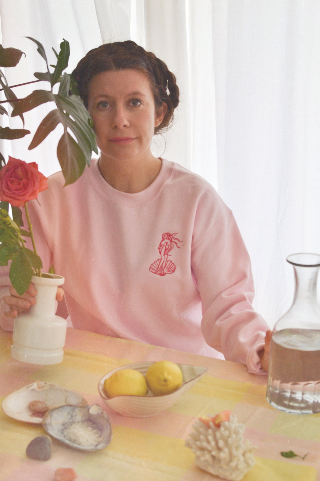 Venus Sweatshirt with embroidery - pink