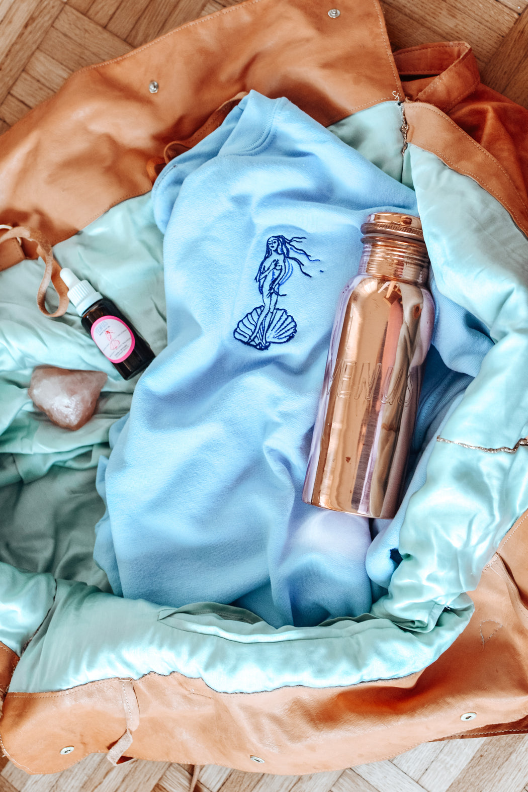 Venus Sweatshirt with embroidery- light blue