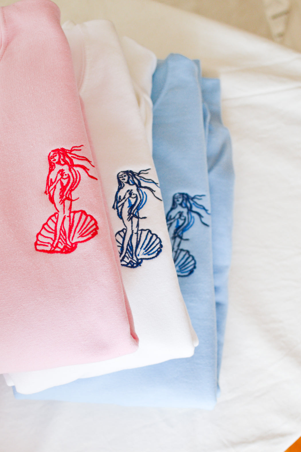 Venus Sweatshirt with embroidery- light blue