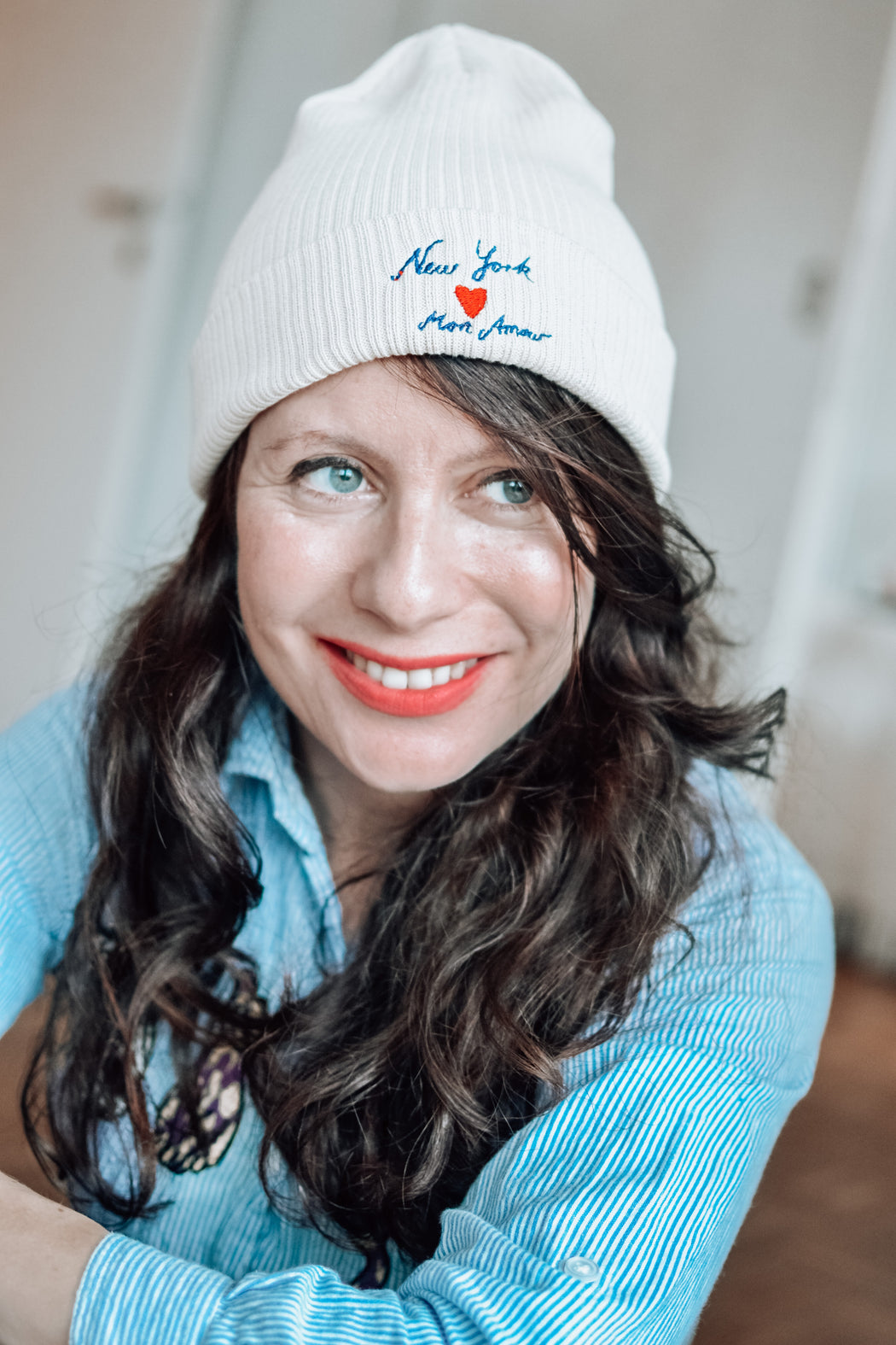 New York Mon Amour organic cotton knit hat