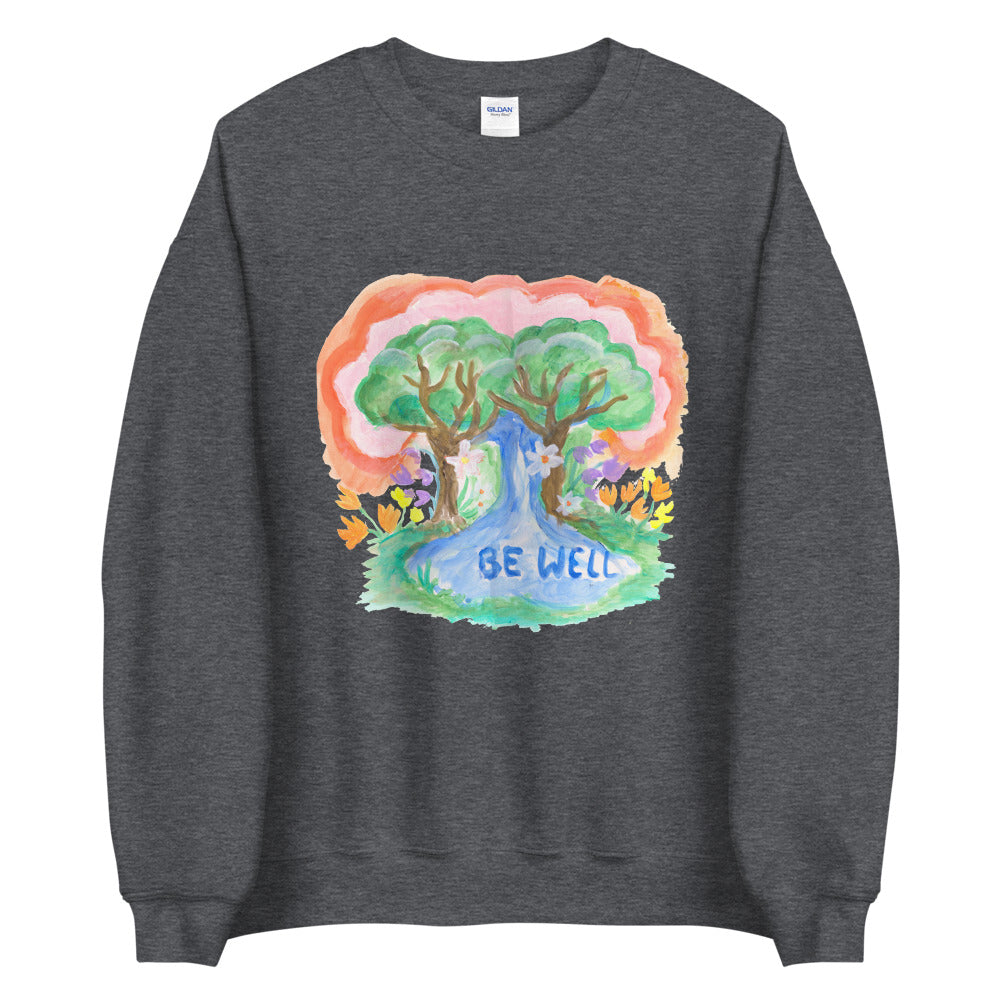 Be Well Sweatshirt - pink / white / dark heather