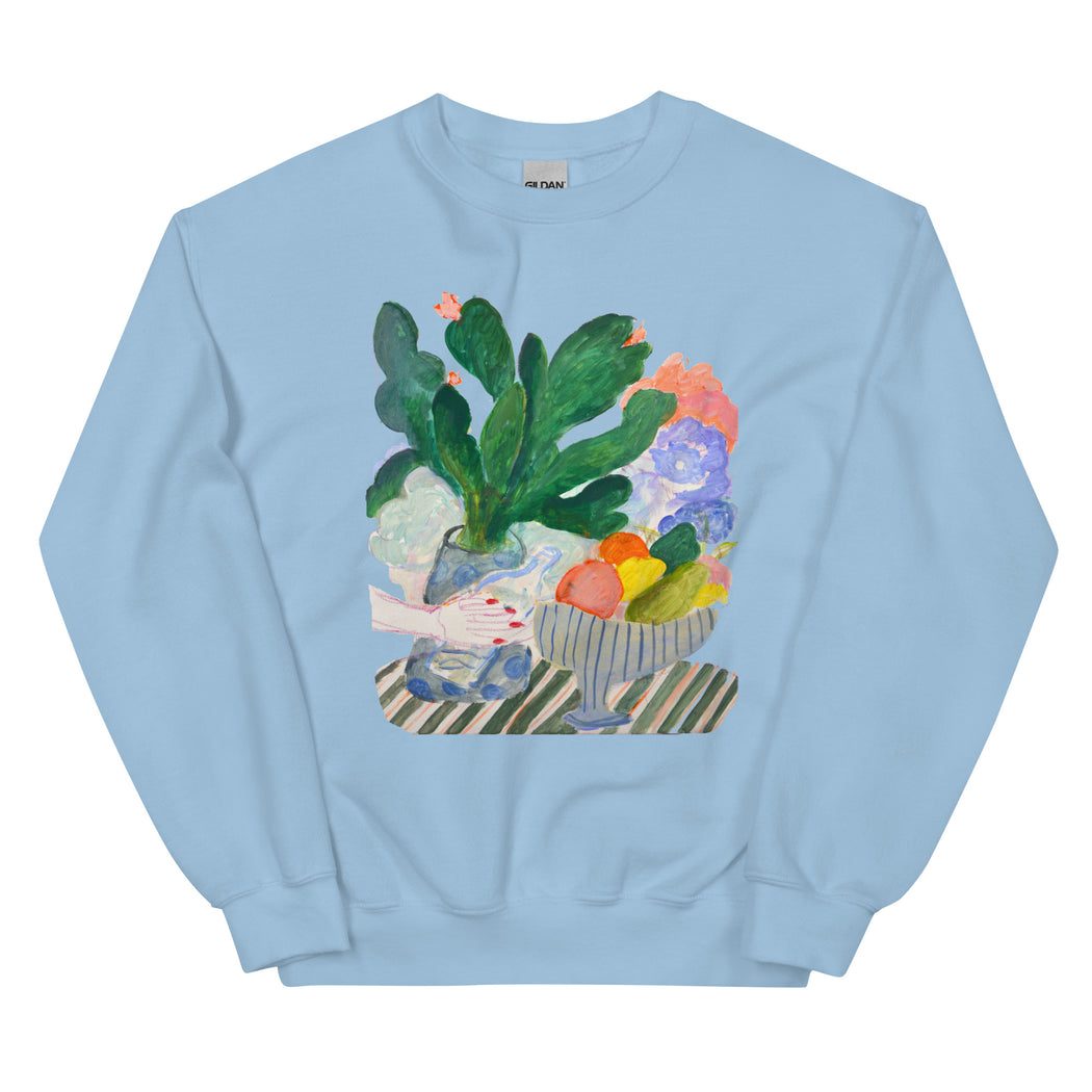 Golden Morning sweatshirt- blue & pink