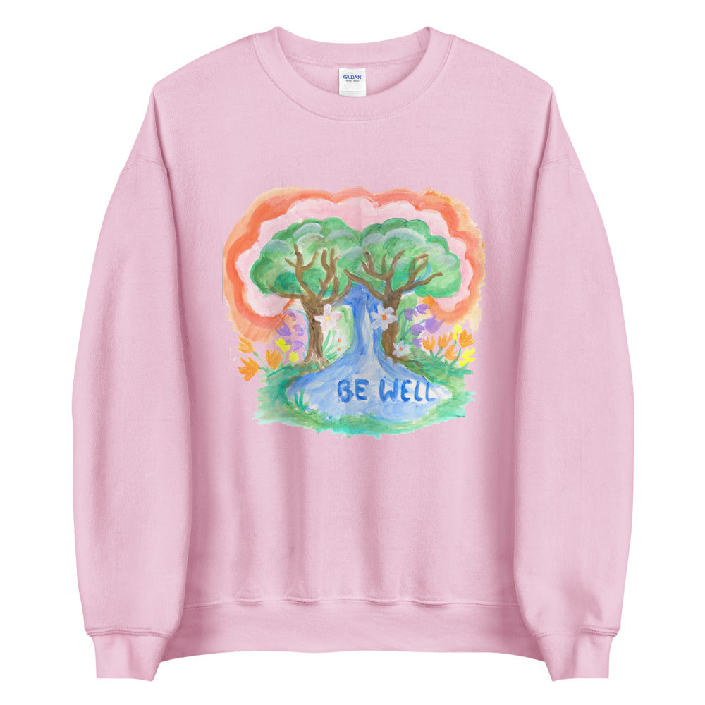 Be Well Sweatshirt - pink / white / dark heather