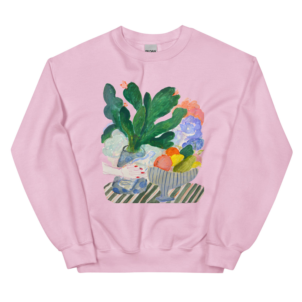 Golden Morning sweatshirt- blue & pink