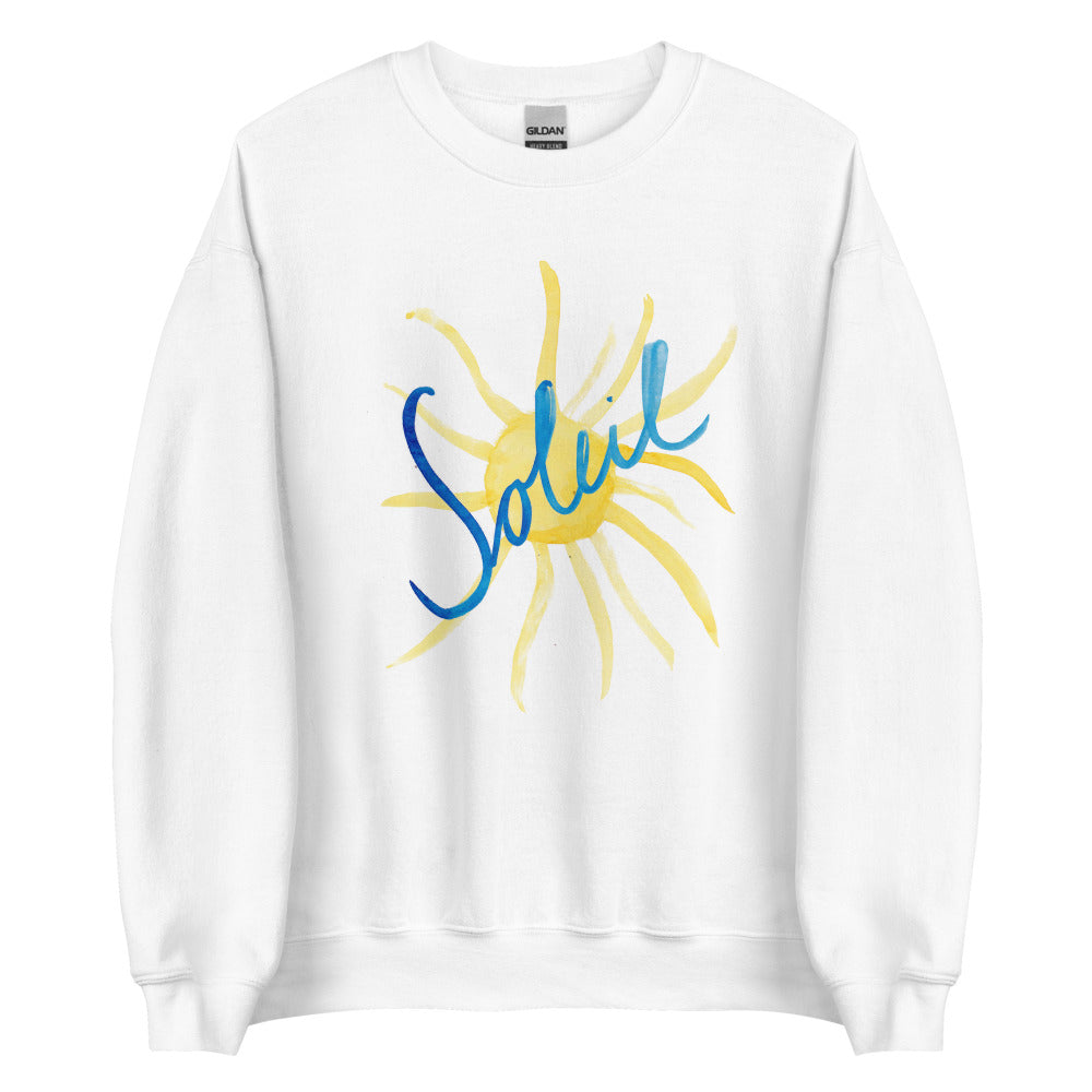 Soleil Sweatshirt- white & light blue
