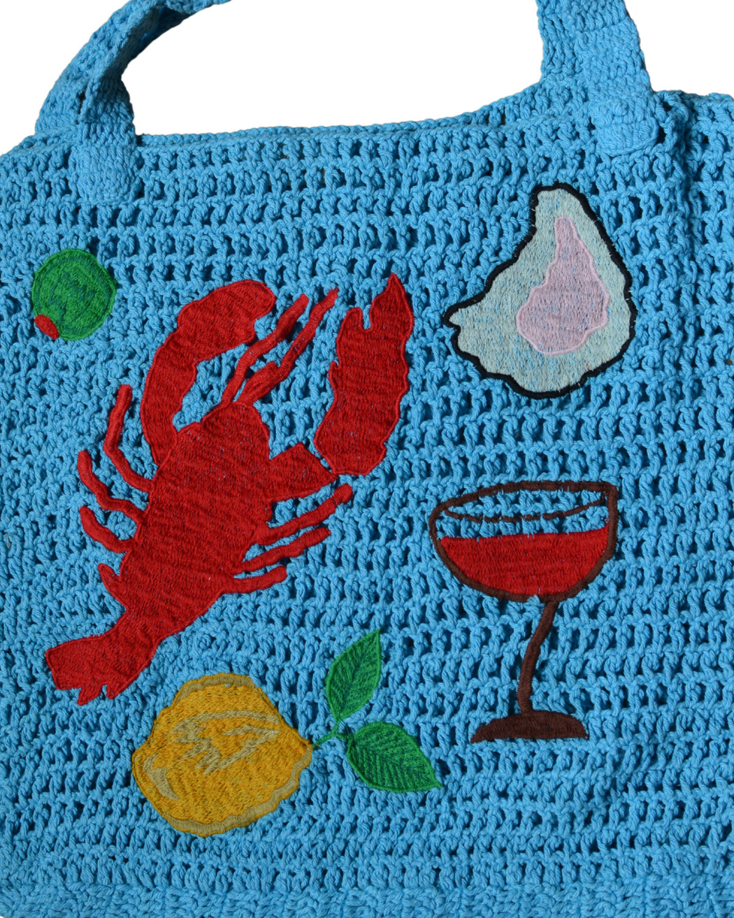 La Vita è Bella crochet bag- blue