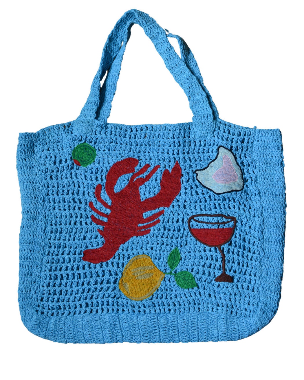 La Vita è Bella crochet bag- blue