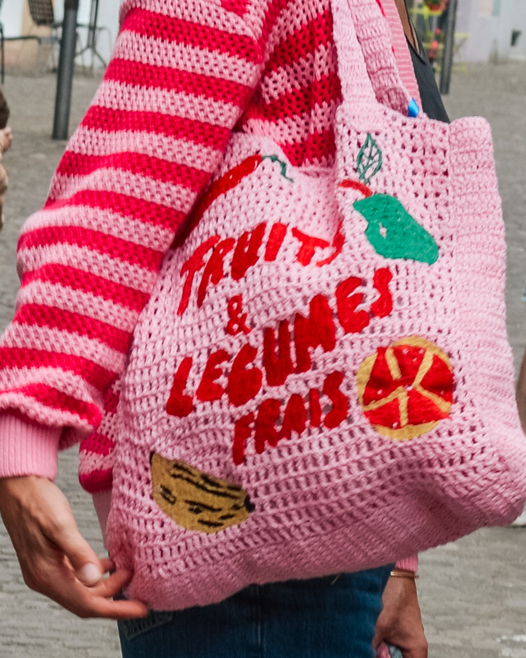 Fruits Frais crochet bag- pink