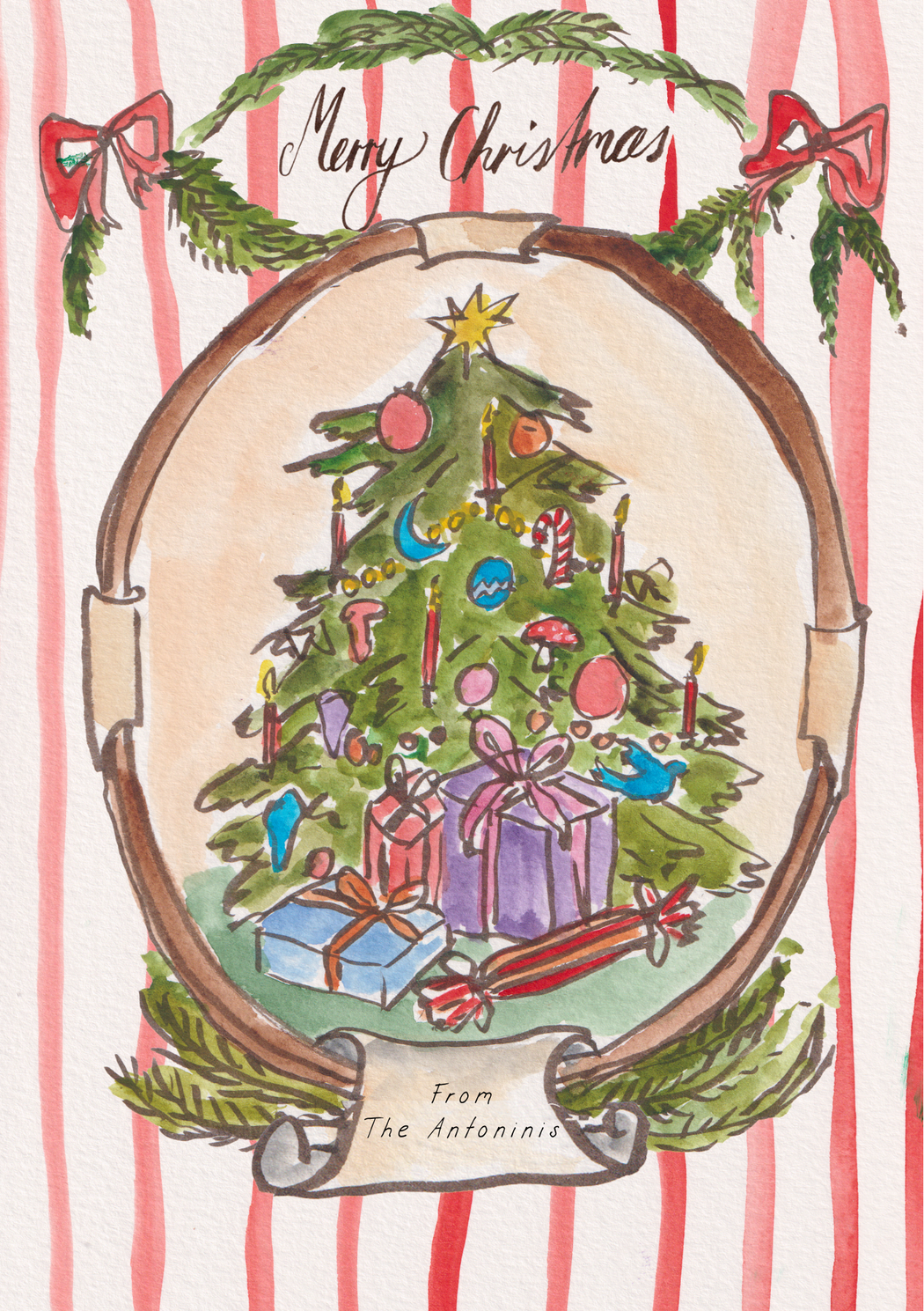 Christmas tree - Customized card printed