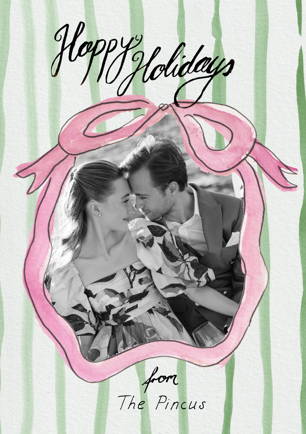 Pink Bow - Customized card printed