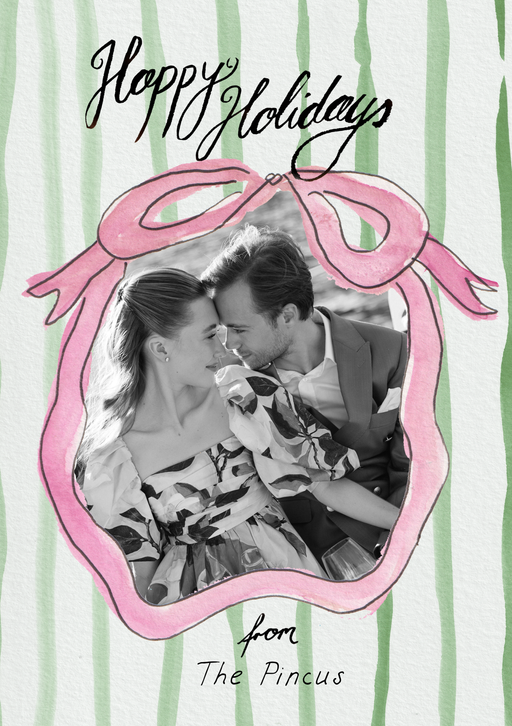 Pink Bow - Customized card printed