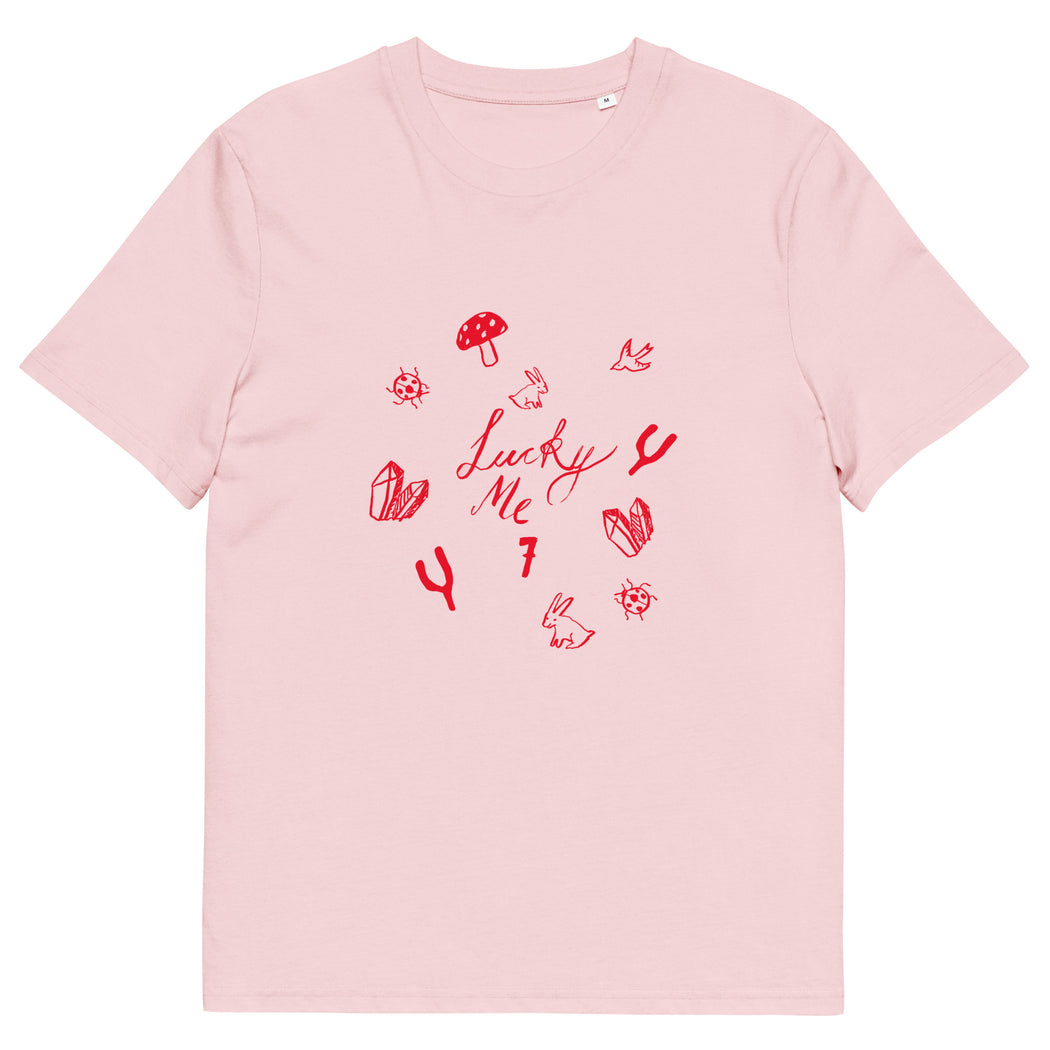 Lucky Me- red, organic cotton t-shirt