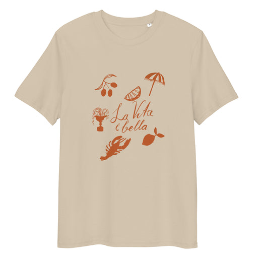 La Vita è Bella T-shirt orange - organic cotton