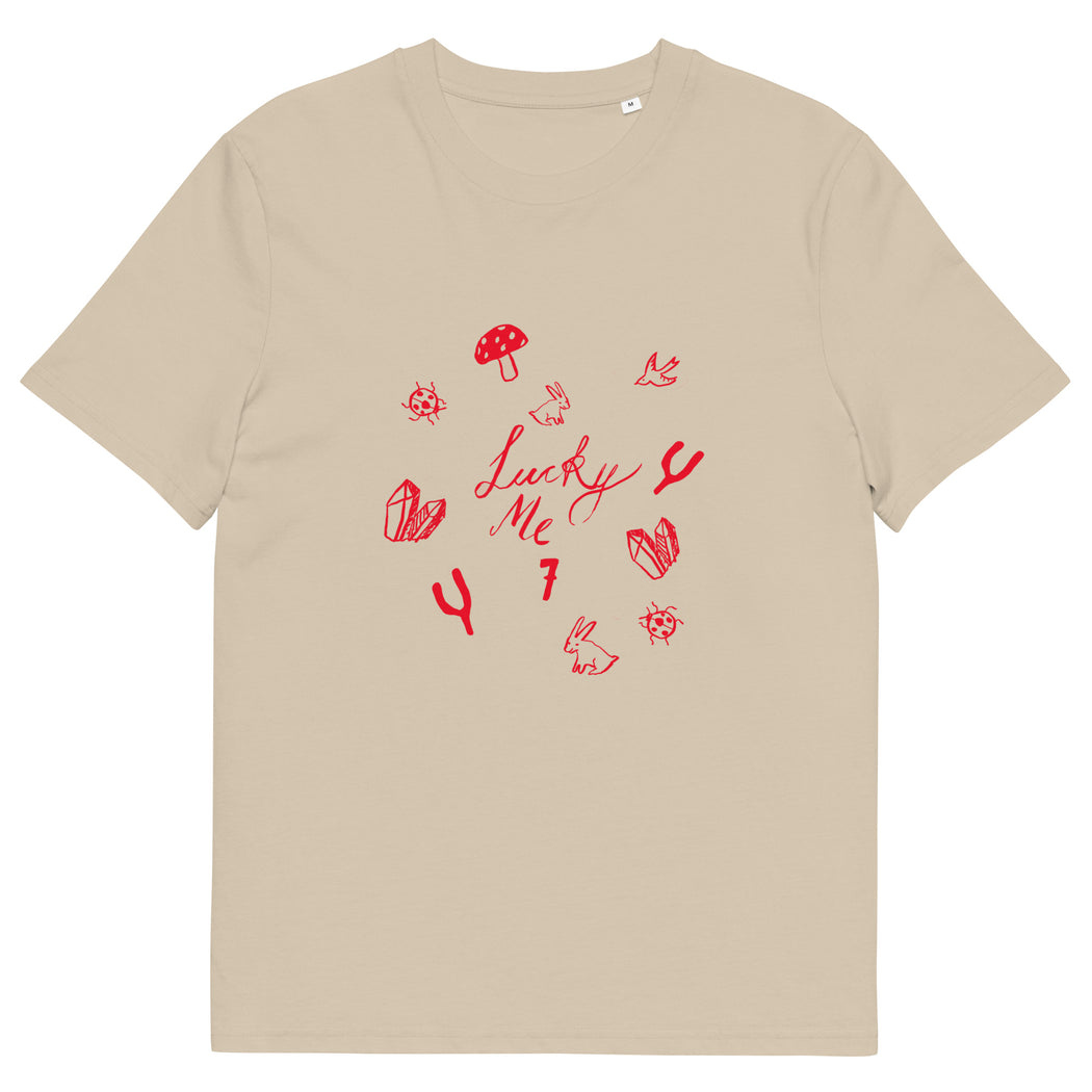 Lucky Me- red, organic cotton t-shirt