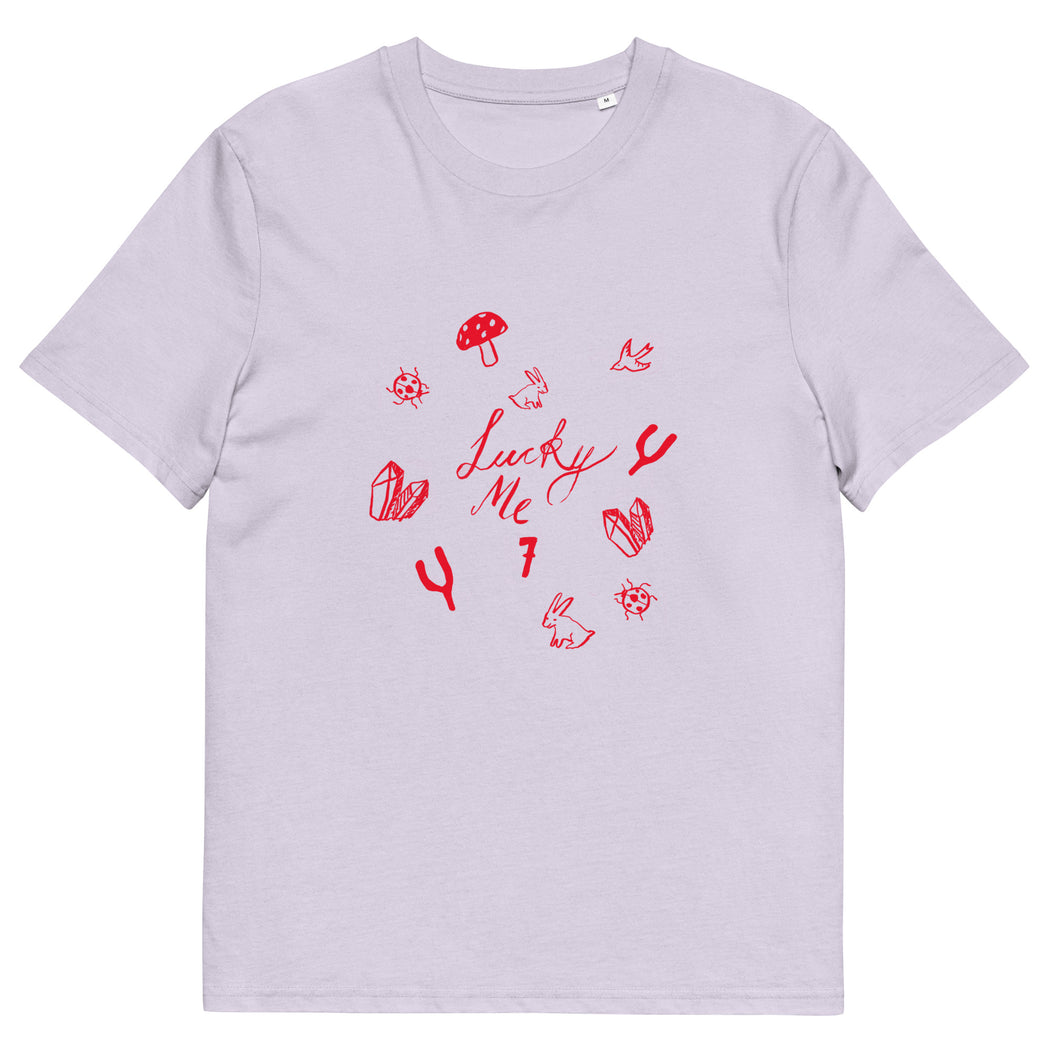 Lucky Me- red, organic cotton t-shirt