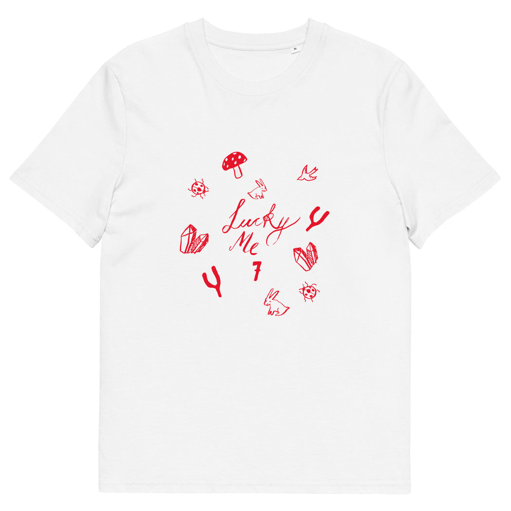 Lucky Me- red, organic cotton t-shirt