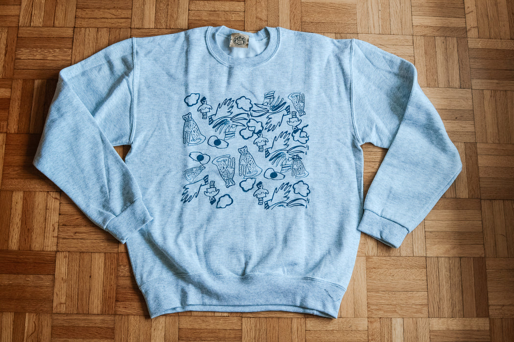 French Leopard sweater grey