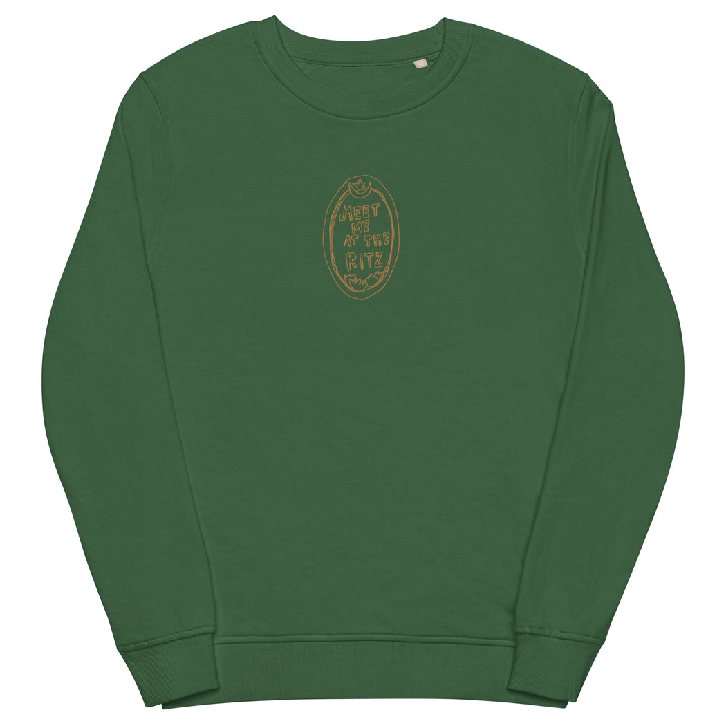 Meet Me At The Ritz sweatshirt- Navy / Green -organic cotton