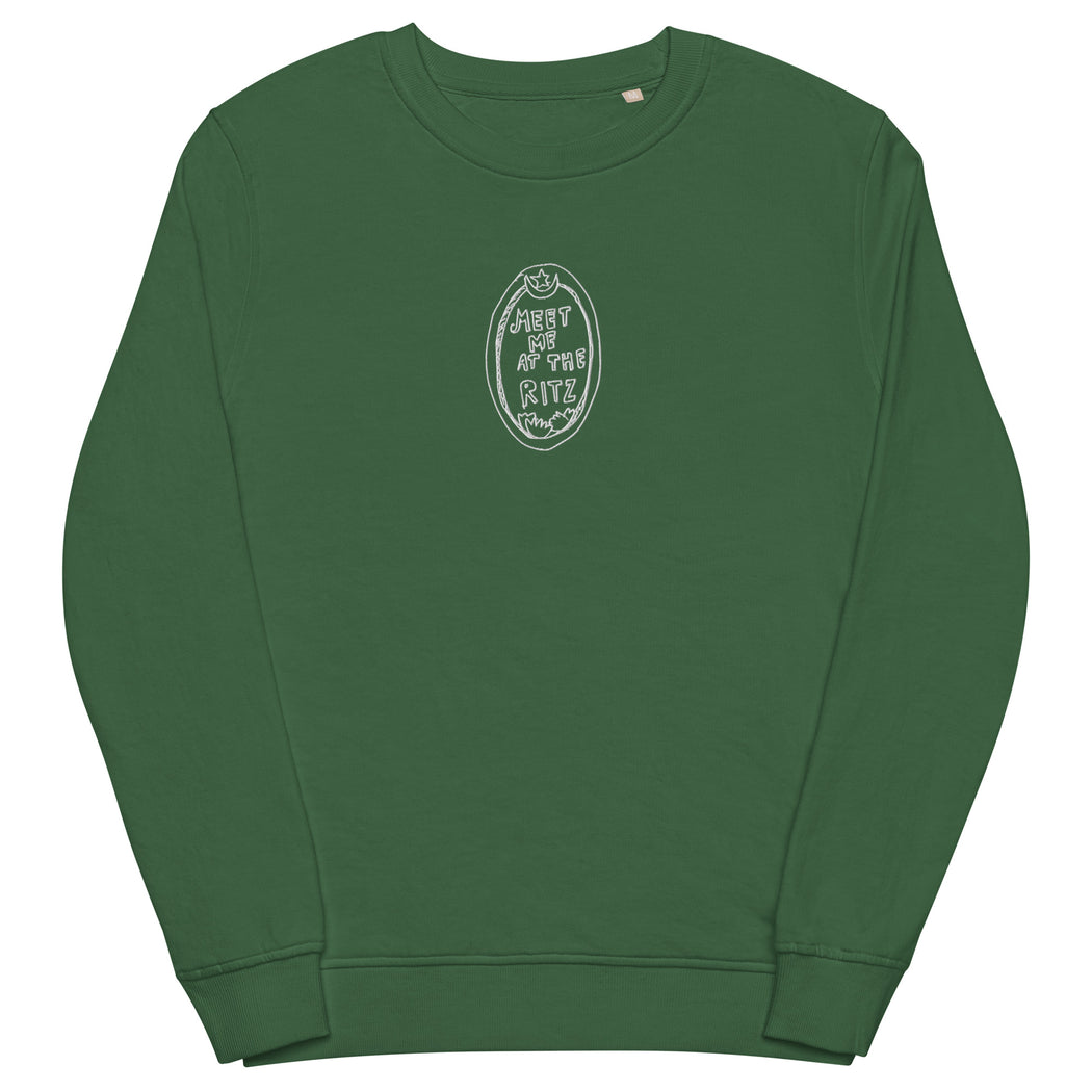 Meet Me At The Ritz embroidered Sweatshirt - navy & forest green
