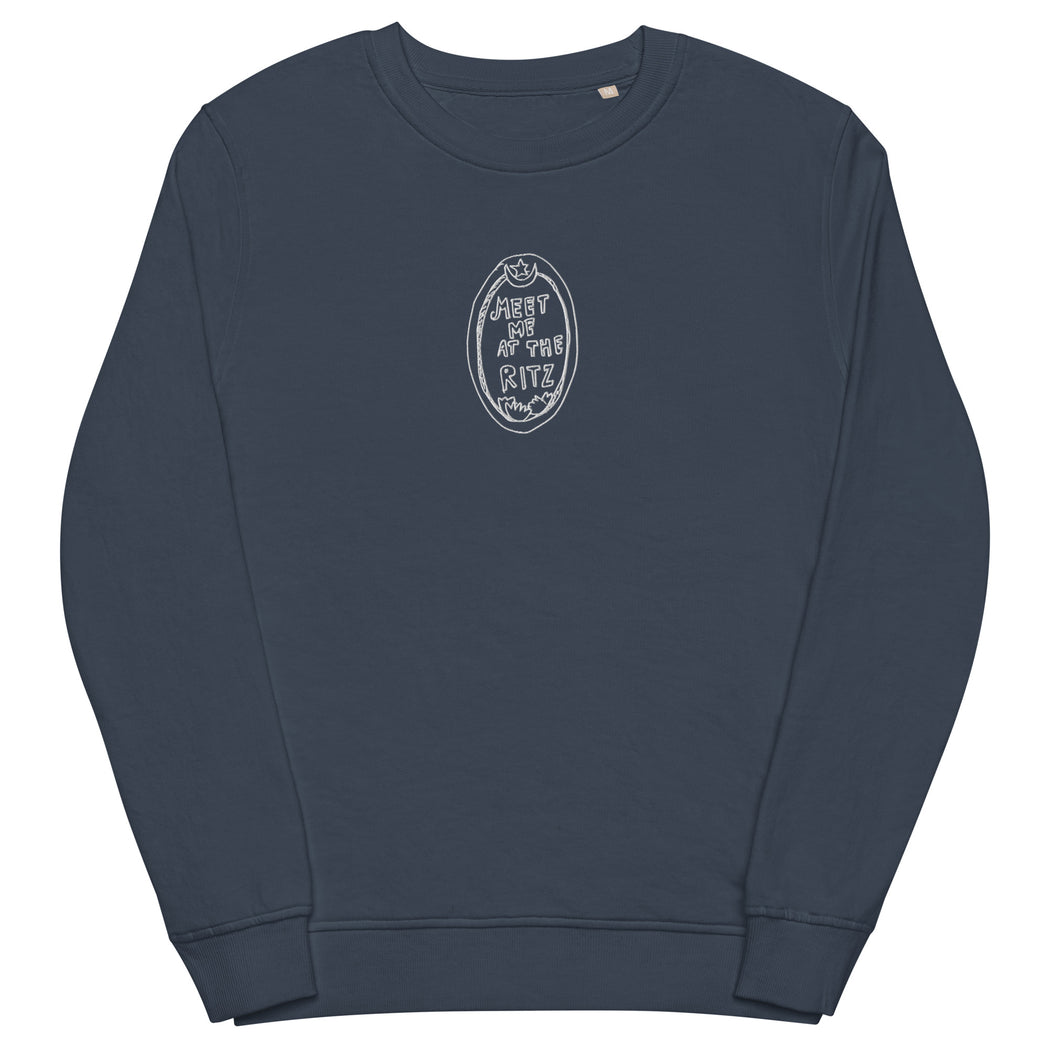 Meet Me At The Ritz embroidered Sweatshirt - navy & forest green