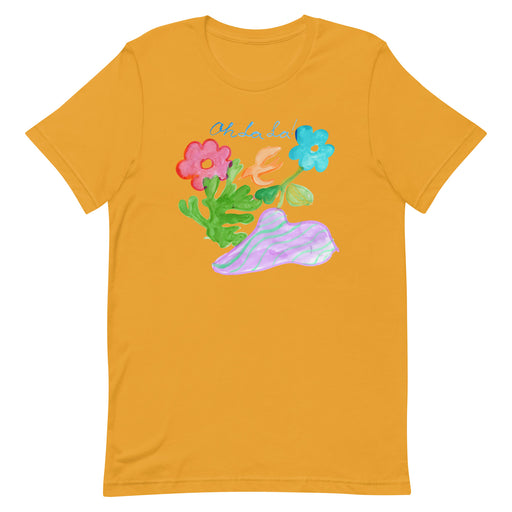 Oh La La Flowers! T-shirt - white / mustard / pink